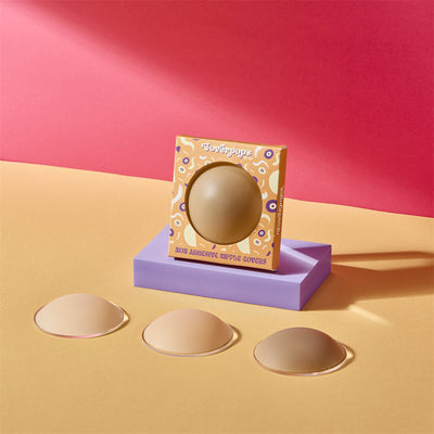 Coverpops | Non - adhesive Nipple Covers, Pasties - Reusable Up to 40 times for all skin tones & sensitive skin